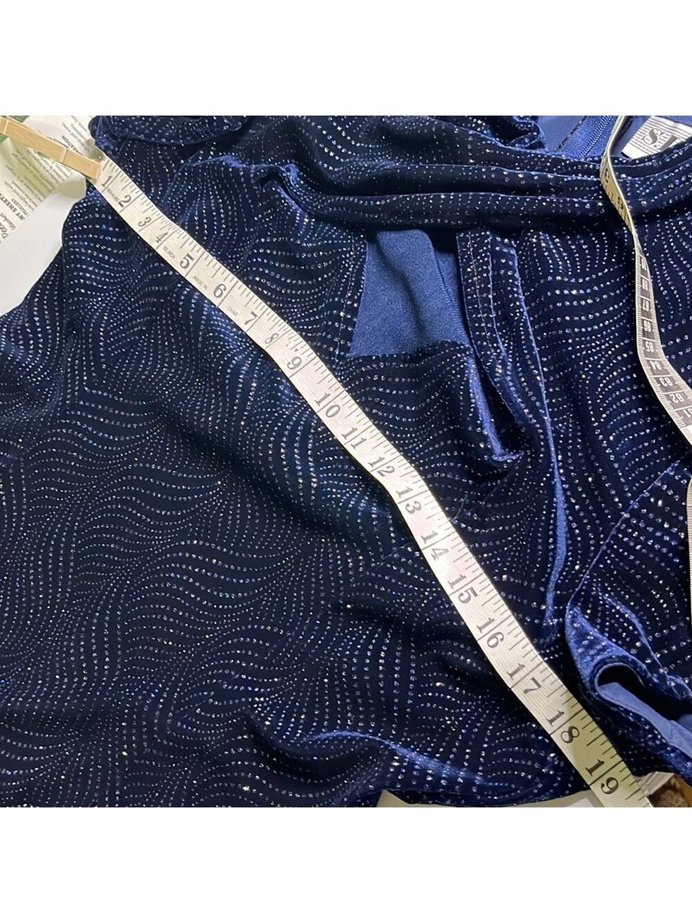 Vintage Navy Blue Velvet Formal Evening Dress - Picture 10 of 10